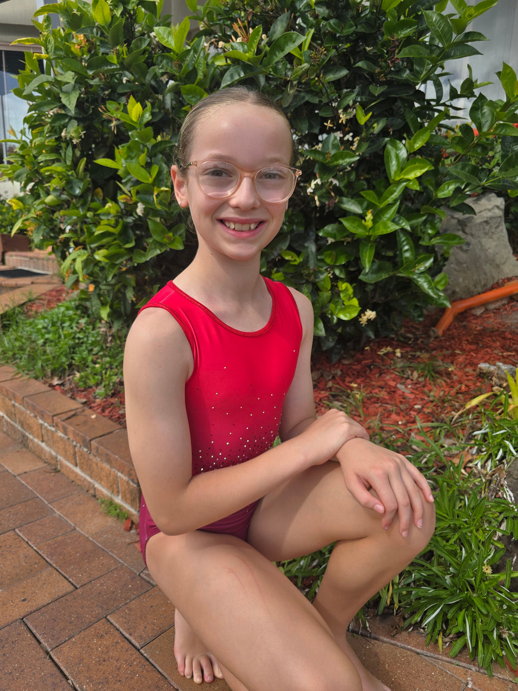 Red Raspberry Sleeveless Leotard