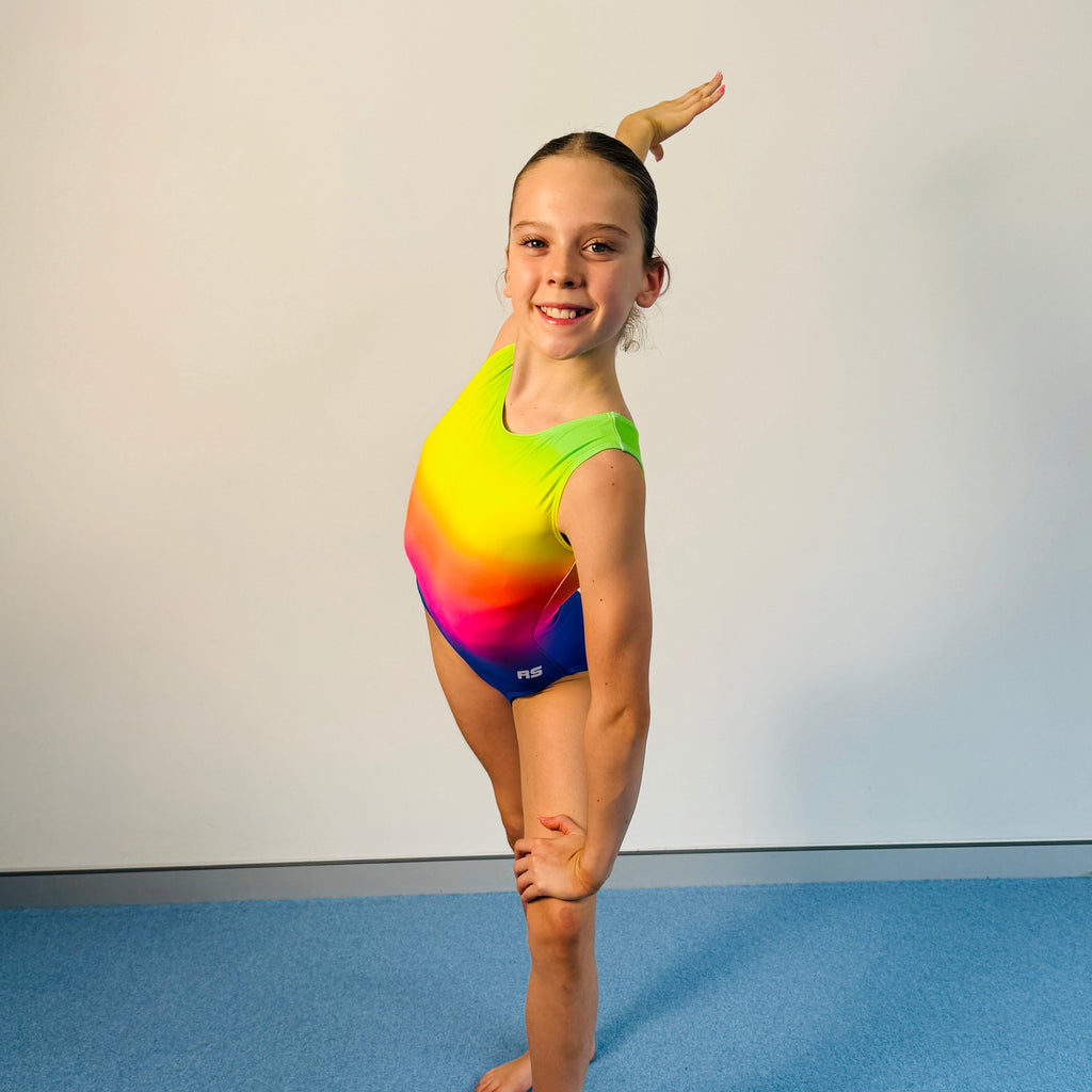 RSG-482 Sleeveless Leotard - Neon Rainbow
