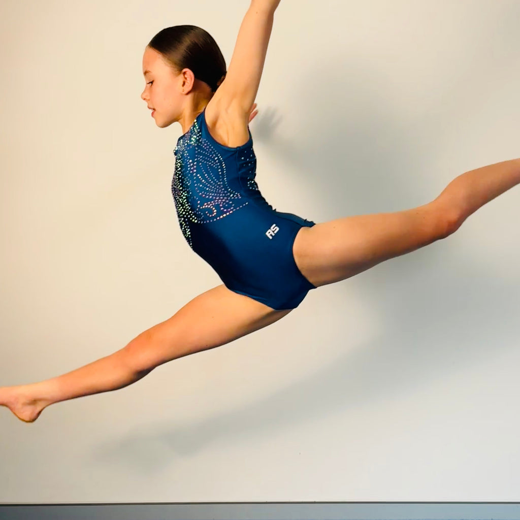 Cascade Dark Ocean Blue Sleeveless Leotard