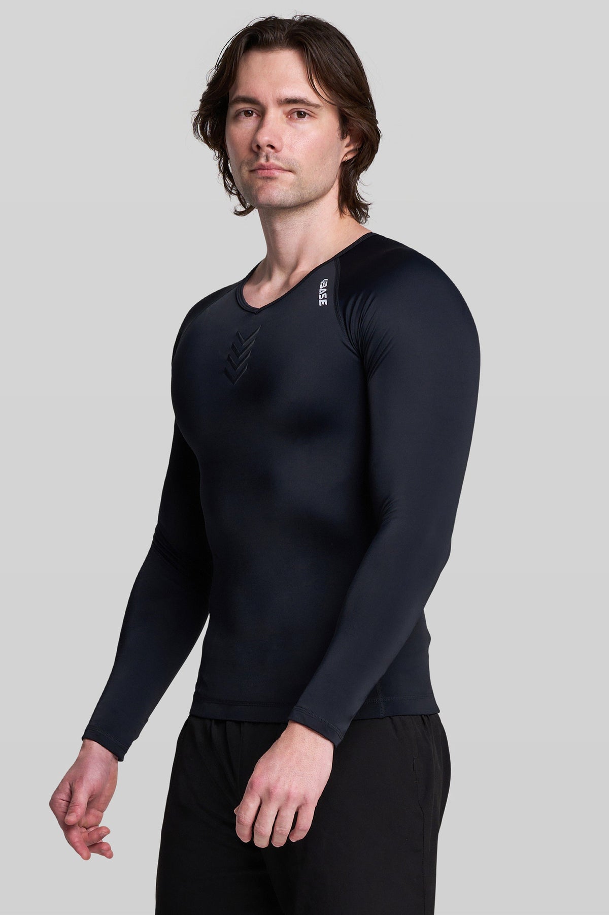 BASE Men's Long Sleeve Compression Tee - Black
