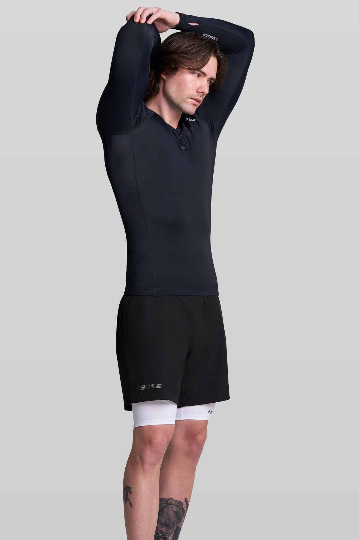 BASE Men's Long Sleeve Compression Tee - Black