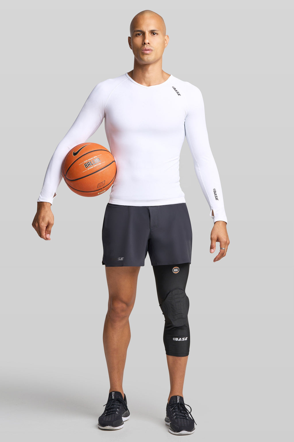 BASE Men's Long Sleeve Compression Tee - White