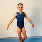 Cascade Dark Ocean Blue Sleeveless Leotard