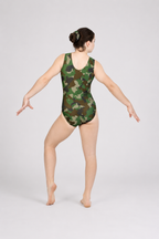 Green Camo Sleeveless Leotard