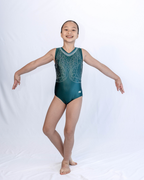 Cascade Alpine Green Sleeveless Leotard