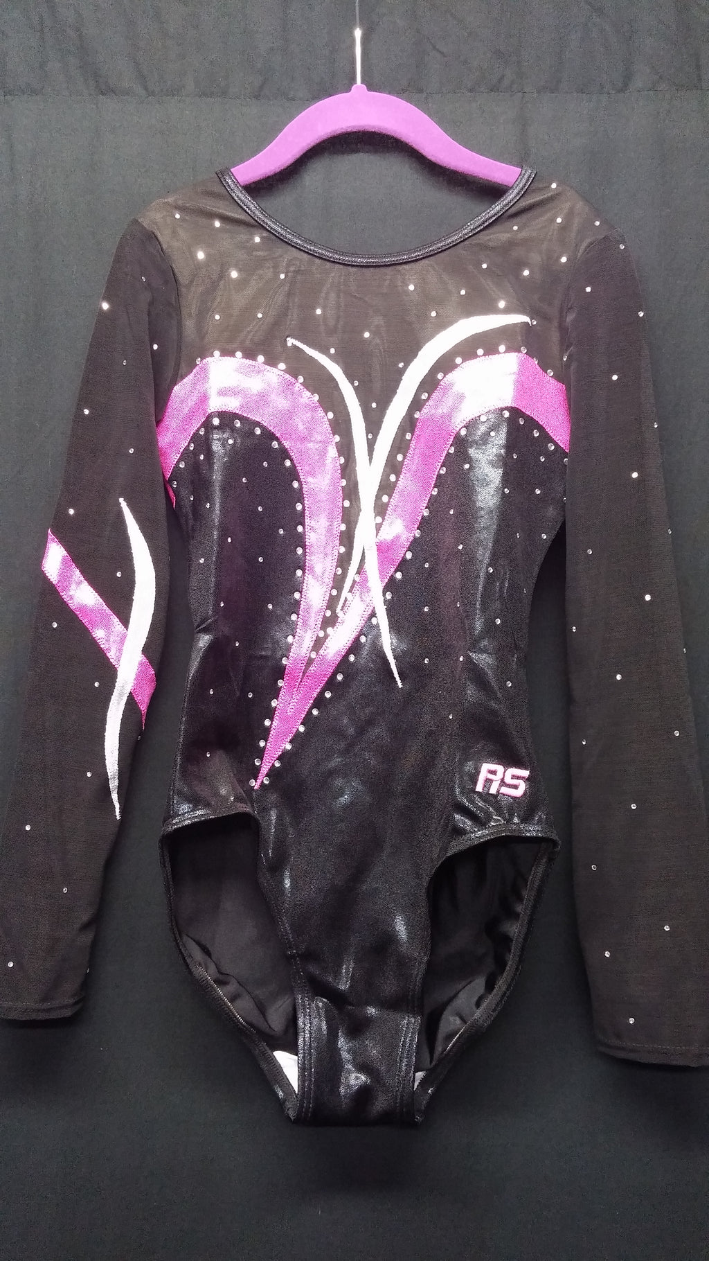 Diamond Gymnastics Long-Sleeve Squad B Black ALP4-6 Competition leotard