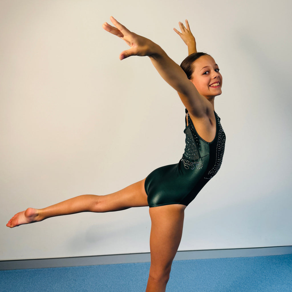 Cascade Alpine Green Sleeveless Leotard
