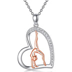 Gymnastics Necklace - Heart with Rhinestones