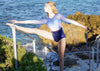 RSG-260 Lucy Glorious Long Sleeve leotard. RS Gymwear Australia. Navy Royal ombre leotard. Ballerina stretch.