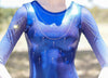 RSG-265 Katelyn Dazzling. RS Gymwear Australia. Blue leotard.