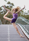 RSG-658 Sienna Royal sleeveless leotard. RS Gymwear Australia. Purple dance leotard.