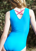 RSG-662 Sarah Confident. RS Gymwear Australia. Pink Lycra leotard. 