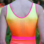 RSG-670 Kayla Sunset. RS Gymwear Australia. Sunset Ombre sleeveless leotard.