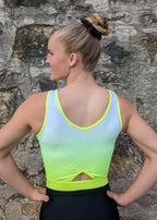 RSG-678 Kate Joyous. RS Gymwear Australia. Sleeveless yellow leotard.