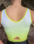 RSG-678 Kate Joyous. RS Gymwear Australia. Sleeveless yellow leotard.