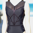 RSG-681 Elegance Black. RS Gymwear Australia. Black Lycra Dance leotard.