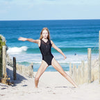RSG-681 Elegance Black. RS Gymwear Australia. Black Lycra Dance leotard.