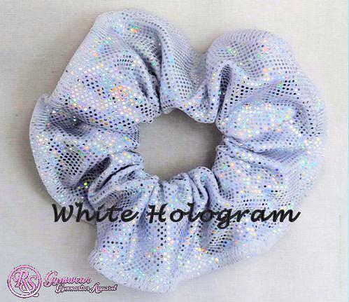 RS Gymwear white holo scrunchie