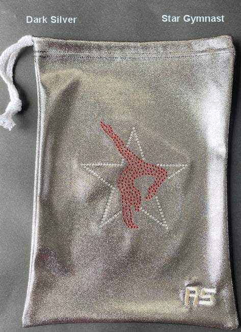 RS Gymwear Australia. Star Gymnast Grip Bag. Dark Silver Star Gymnast.