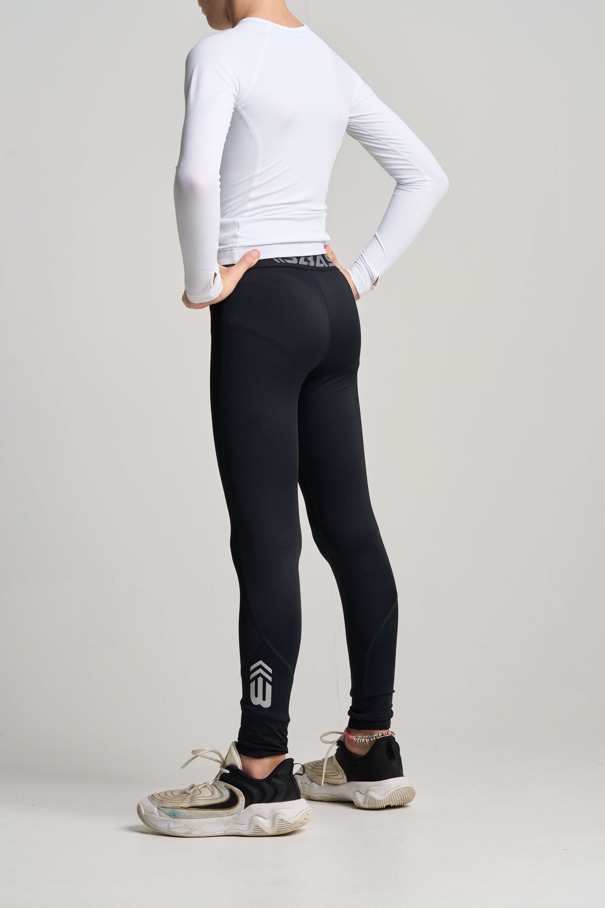 BASE Youth Boys Compression Tights - Black