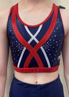 RSG-507 RS Gymwear Australia. Pymble Ladies College Criss-Cross Crop top. PLC training crop top.