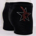 RS Gymwear Australia. Star Gymnast shorts. Velvet shorts with motif. Dance shorts. Gymnastics shorts.