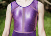 RSG-635 Nadya Euphoria Sleeveless leotard. RS Gymwear Australia. Purple leotard.