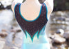 RSG-636 Blaze Incandescence sleeveless leotard. RS Gymwear Australia. Blue Pearl Rainbow leotard.