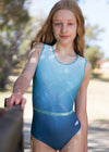 RSG-650 Chloe Tsuk sleeveless leotard. RS Gymwear Australia. Mint ombre