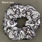 Scrunchies Australia. RS Gymwear Australia. Black Lace. Black & White Lace.