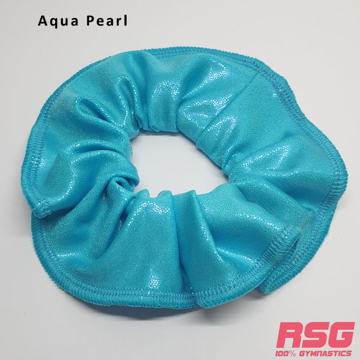 Scrunchies Australia. RS Gymwear Australia. Aqua Pearl scrunchie