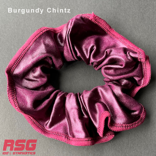 Scrunchies Australia. RS Gymwear Australia. Burgundy Chintz scrunchie