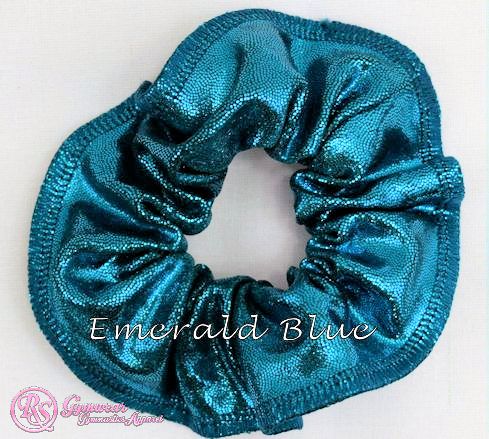 Scrunchies Australia. RS Gymwear Australia. Emerald Blue scrunchie