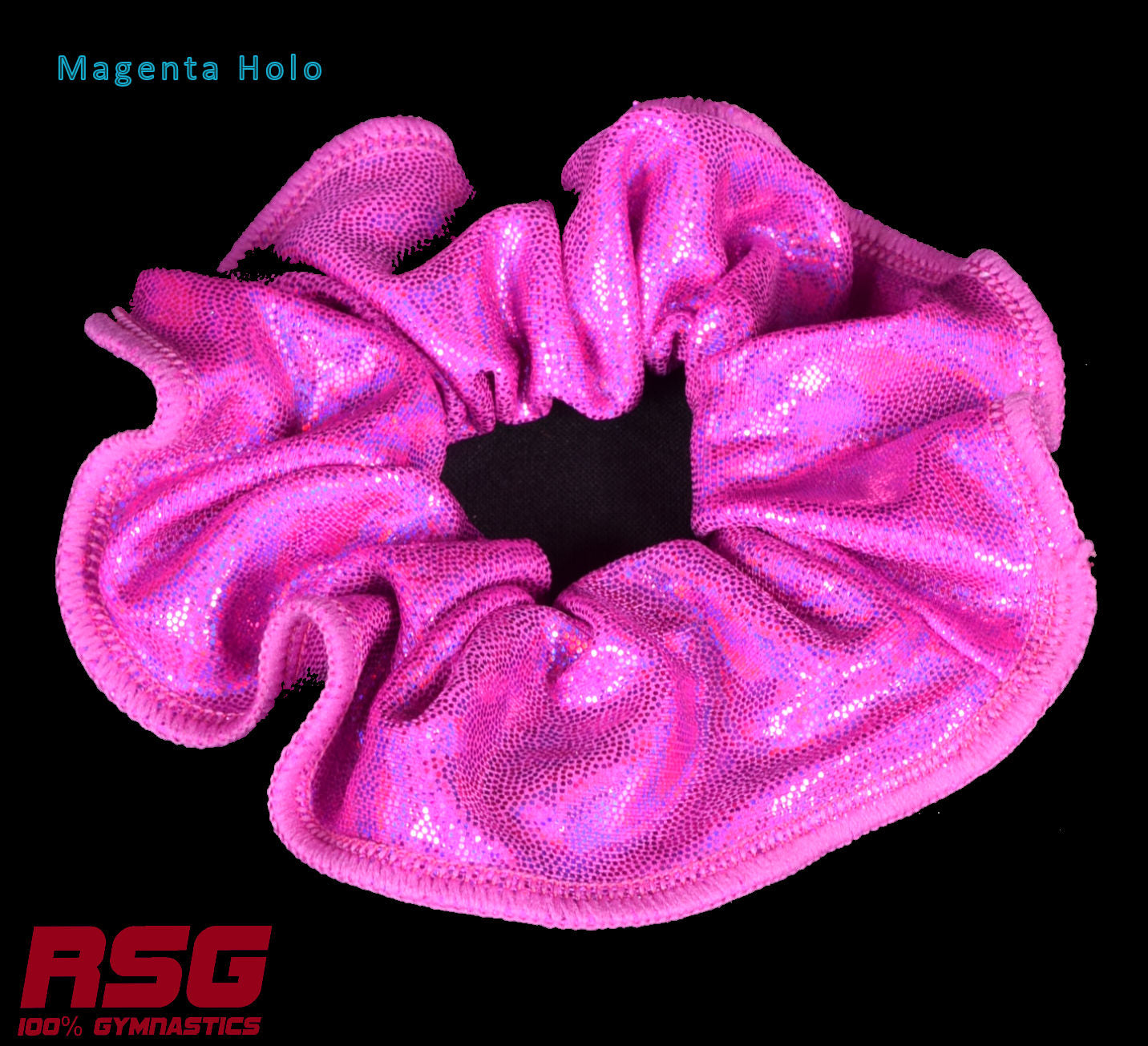 Scrunchies Australia. RS Gymwear Australia. Magenta Holo scrunchie