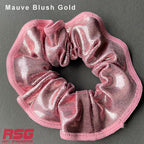 Scrunchies Australia. RS Gymwear Australia. Mauve Blush Gold scrunchie