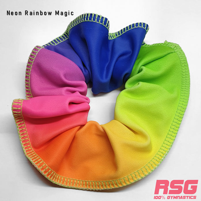 Scrunchies Australia. RS Gymwear Australia. Neon Rainbow scrunchie
