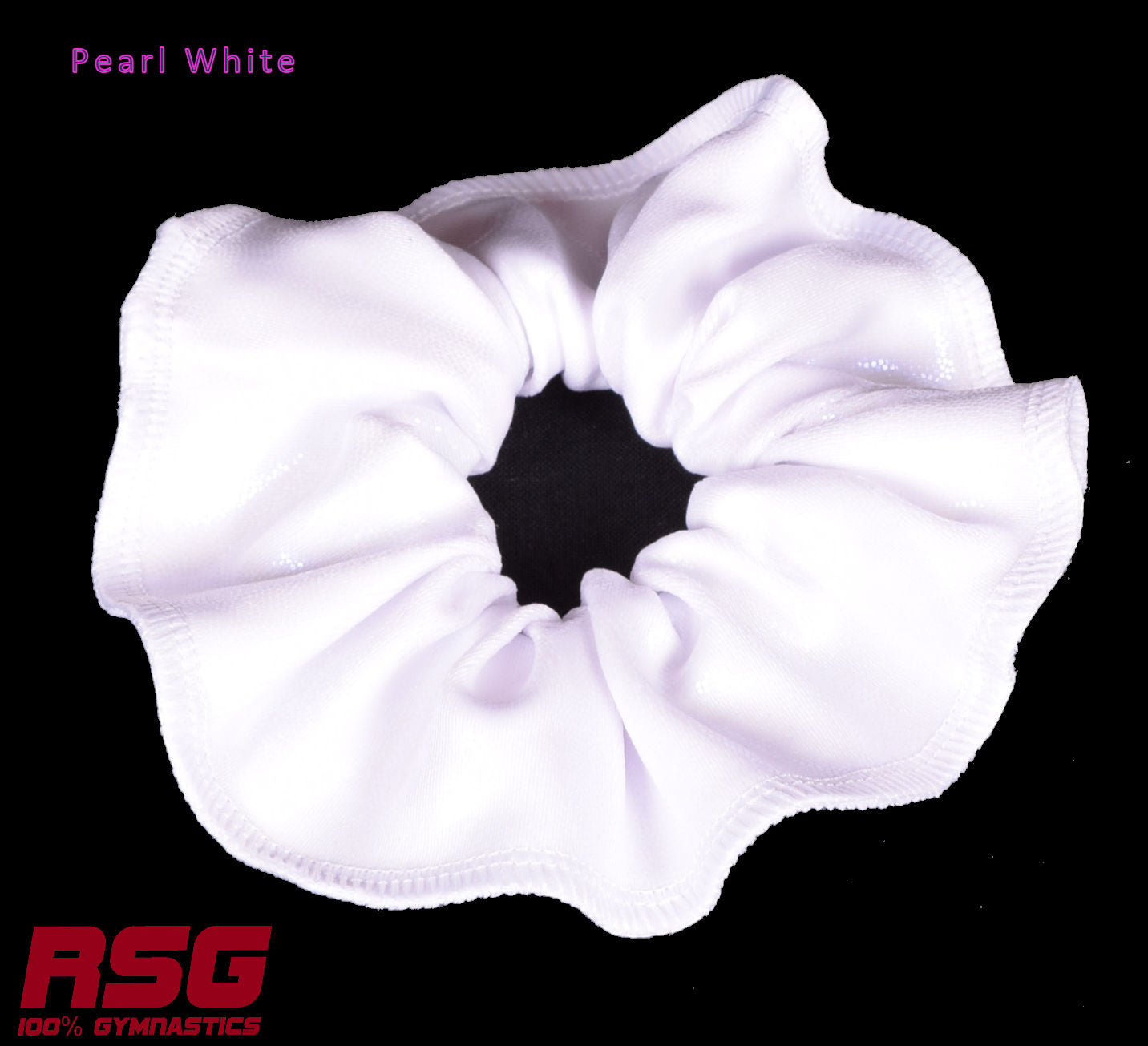 Scrunchies Australia. RS Gymwear Australia. Pearl White scrunchie