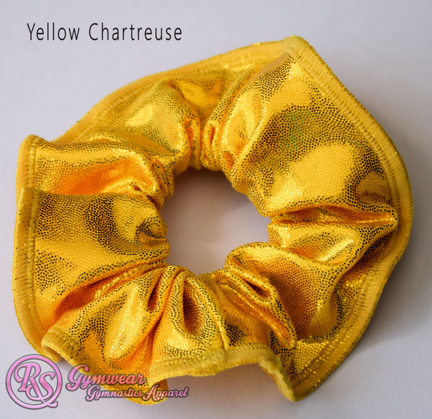 Scrunchies Australia. RS Gymwear Australia. Yellow Chartreuse scrunchie